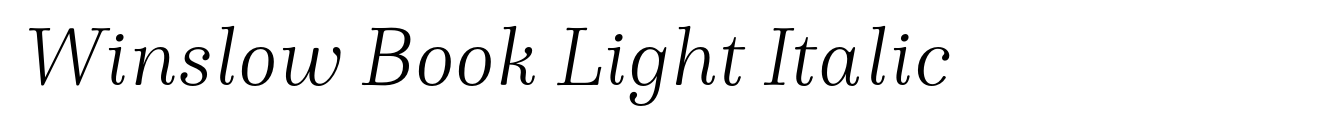 Winslow Book Light Italic